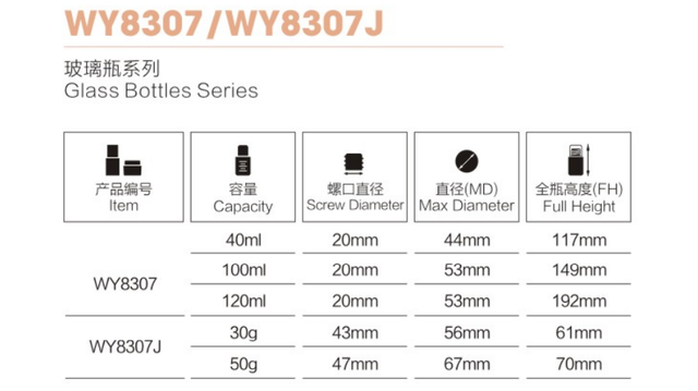 Embalagem cosmética de vidro iso9001 para uso doméstico